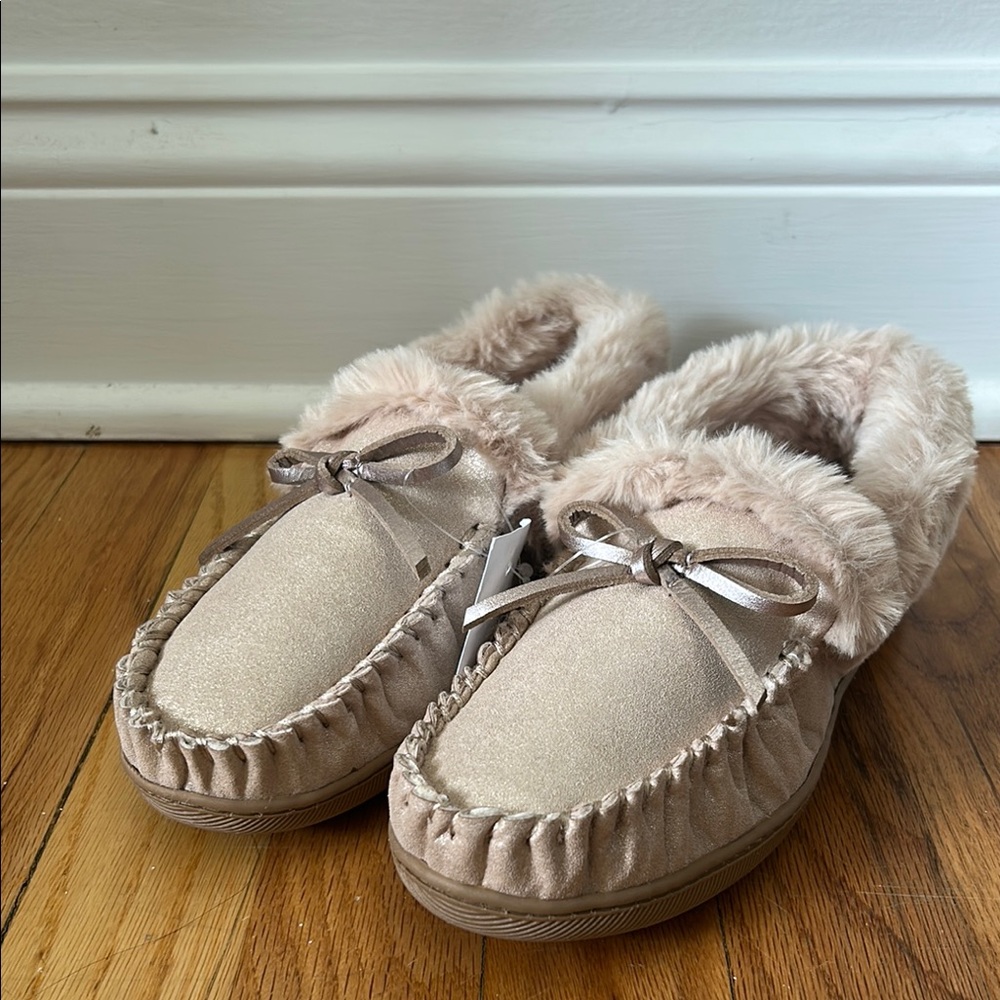 J. Crew Women's Cream Moccasin Slippers
